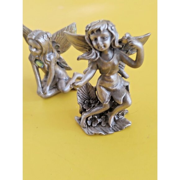 Vintage Pewter & Gemstone Fairies Figurines Lot of 5 - Picture 9 of 16